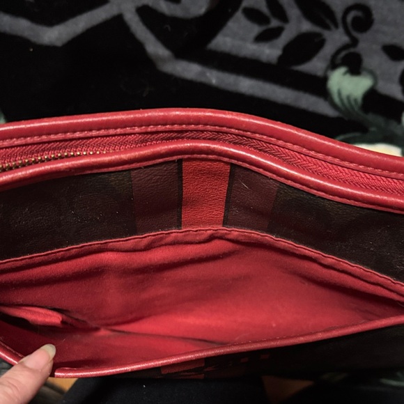 Coach Red and Brown Shoulder Bag - Picture 3 of 5